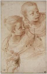 Etude d'apès nature de deux jeunes filles vues en buste (Annibale Carracci) - Muzeo.com
