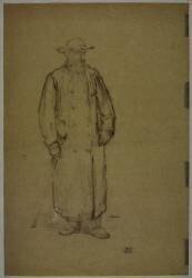 Homme debout en manteau (Jean-Charles Cazin) - Muzeo.com