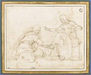 La Madeleine lavant les pieds de Jésus (Battista Franco) - Muzeo.com