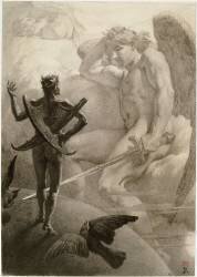 L'Archange Raphäel et Méphistophélès (Jean-Paul Laurens) - Muzeo.com