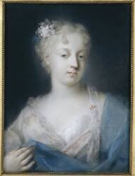 Portrait de jeune femme au bouquet blanc (Rosalba Carriera) - Muzeo.com