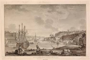 Vue du port de Brest prise de Bordenave (Nicolas Ozanne) - Muzeo.com