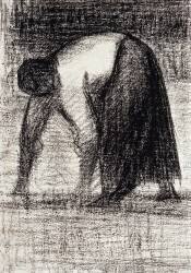 A Peasant Woman with Hands in the Ground (Georges Seurat) - Muzeo.com