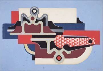 Abstract design with a clasp knife, 1930 (Edward Alexander Wadsworth) - Muzeo.com