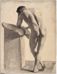 Académie d'homme, vu de dos, debout (Ernest Hébert) - Muzeo.com