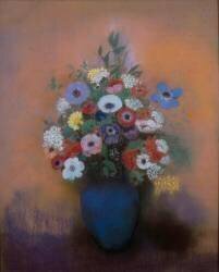 Anémones et lilas dans un vase bleu (Odilon Redon) - Muzeo.com