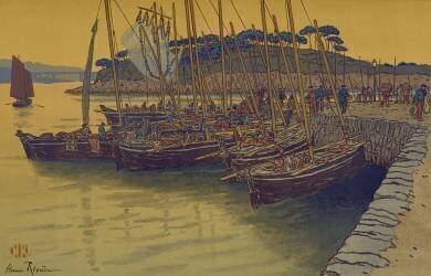 Arrival of boats in Treboul (Henri Rivière) - Muzeo.com