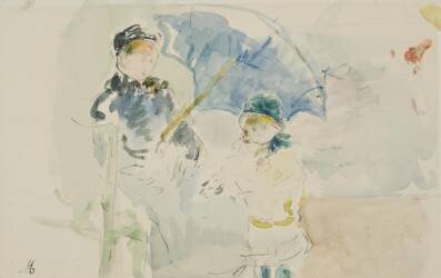 At the Beach in Nice (Berthe Morisot) - Muzeo.com