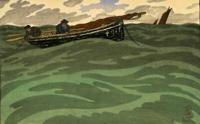 Barque and steamboat (Saint-Briac) (Henri Rivière) - Muzeo.com