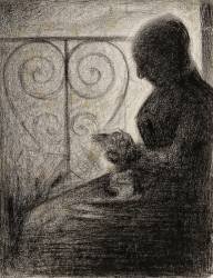 Devant le balcon (profil) (Georges Seurat) - Muzeo.com