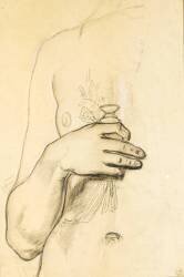 Etude de main tenant un vase (Gustave Moreau) - Muzeo.com