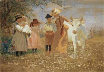 Family Group with Cow (Louis Comfort Tiffany) - Muzeo.com