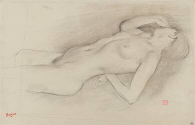 Femme couchée, la tête à droite (Edgar Degas) - Muzeo.com