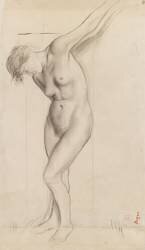 Femme nue, debout, étude pour Scène de guerre (Edgar Degas) - Muzeo.com