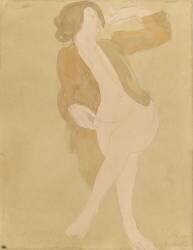 Femme nue, portant une veste brune (Auguste Rodin) - Muzeo.com