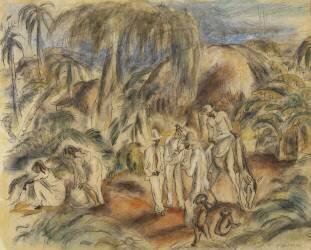 Figures in a Tropical Landscape (Jules Pascin) - Muzeo.com