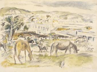 Horses in Landscape (Jules Pascin) - Muzeo.com