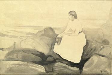 Inger on the Beach (Edvard Munch) - Muzeo.com