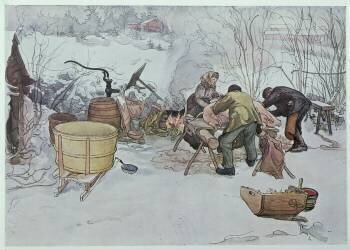 'Killing the Pig' (Carl Larsson) - Muzeo.com