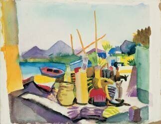Landscape at Hammamet (August Macke) - Muzeo.com