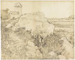 Landscape at Montmajour Abbey in Arles (Vincent van Gogh) - Muzeo.com