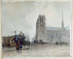 Notre Dame vue du Pont au Double (Frank Myers Boggs) - Muzeo.com