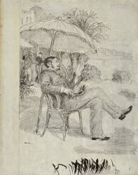 On the Terrace of a Hotel in Bordighera: The Painter Jean Martin Reviews his Bill (Auguste Renoir) - Muzeo.com