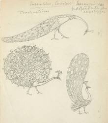 Paons de profil (Eugène Grasset) - Muzeo.com