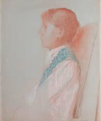 Portrait de madame Odilon Redon, de profil à gauche (Odilon Redon) - Muzeo.com