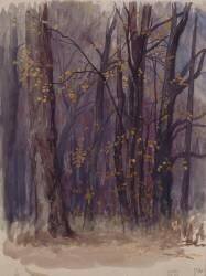 Rome, villa Medicis : taillis à l'automne (Ernest Hébert) - Muzeo.com