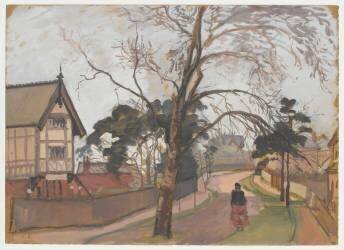Route des environs de Londres avec chalet à gauche (Camille Pissarro) - Muzeo.com