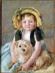 Sara avec son chien. (Mary Cassatt) - Muzeo.com