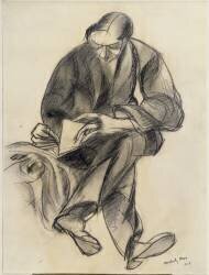 Seated figure reading (Laszlo Moholy-Nagy) - Muzeo.com
