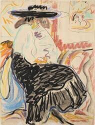Seated Woman in the Studio (Ernst Ludwig Kirchner) - Muzeo.com