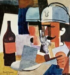 Soldier with Pipe and Bottle (Roger de La Fresnaye) - Muzeo.com