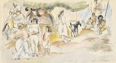 Southern Figures and Goat (Jules Pascin) - Muzeo.com