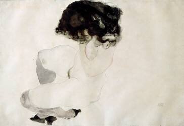 Squatting nude (Egon Schiele) - Muzeo.com