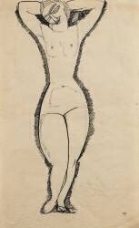 Standing Nude with Raised Arms (Amedeo Modigliani) - Muzeo.com