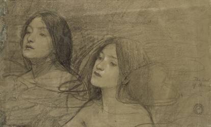 Study of two Nymphs for 'Hylas and the Nymphs' (John William Waterhouse) - Muzeo.com