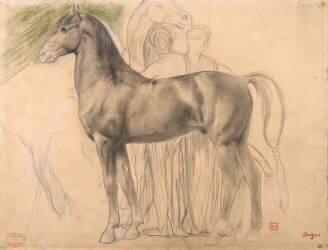Suivantes de Sémiramis et cheval, étude pour Sémiramis (Edgar Degas) - Muzeo.com