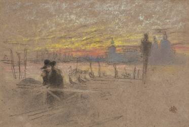 Sunset ; Red and Gold, The Gondolier (James Abbott McNeill Whistler) - Muzeo.com
