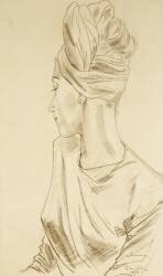 Tête d'une femme, 1949 (Tsuguharu Foujita) - Muzeo.com
