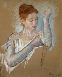 The Long Gloves (Mary Cassatt) - Muzeo.com