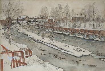 The Timber Chute (Carl Larsson) - Muzeo.com