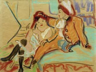 Two Girls on a Sofa (Ernst Ludwig Kirchner) - Muzeo.com