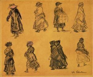 Two Rows of Separate Figures (William James Glackens) - Muzeo.com