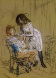 Two Women in a Bedroom (William James Glackens) - Muzeo.com