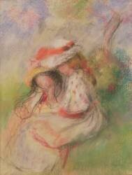 Two Young Girls in a Garden (Auguste Renoir) - Muzeo.com