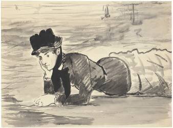 Woman Lying on the Beach (Edouard Manet) - Muzeo.com