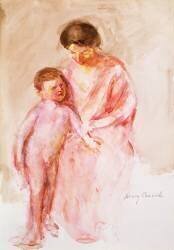 Woman with a Nude Boy at her Side (Mary Cassatt) - Muzeo.com